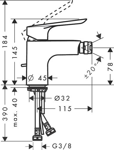 Смеситель для биде Hansgrohe Logis E 71232000, хром