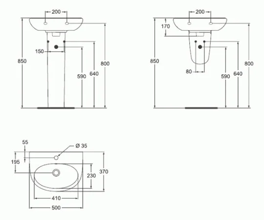 Раковина Vidima Seva Loop W406861 белый