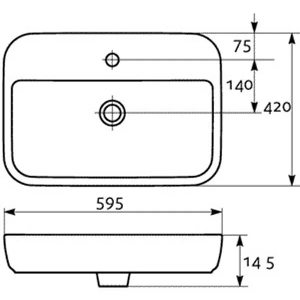 Раковина накладная Cersanit Caspia UM-CAS60/1-S белый