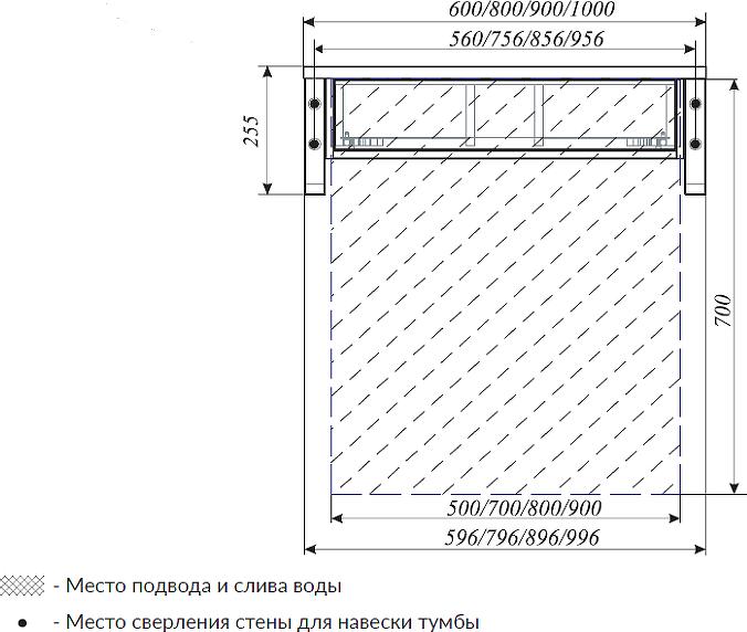 Тумба под раковину 1MarKa Grunge Loft 60П Ц0000001580, Дуб вотан