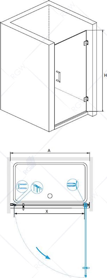 Душевая дверь RGW Hotel HO-0211B 60 см 3506021106-14