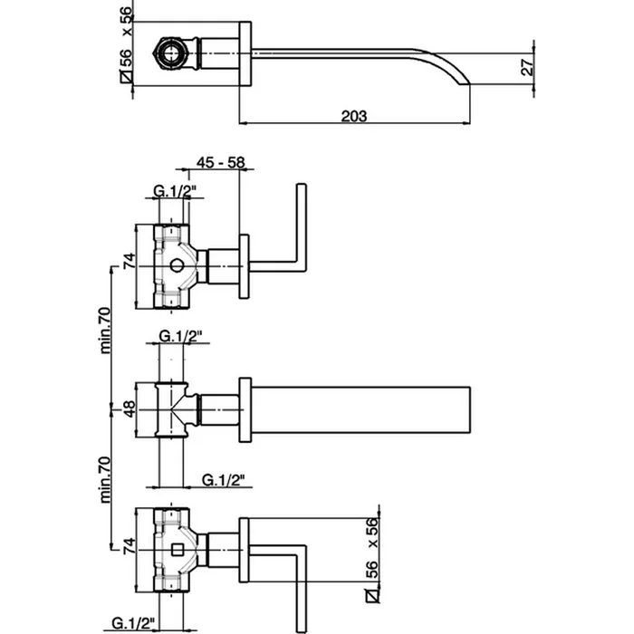 Смеситель для раковины Cisal Wave WA00751021 хром