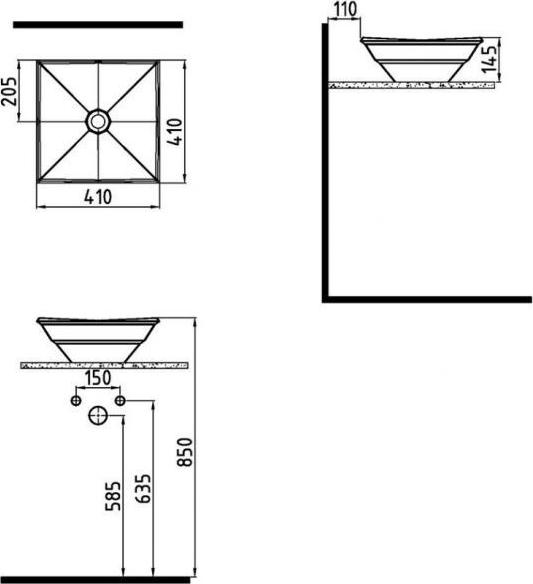 Раковина Bien Kristal KRLG04101FD0W3000 41 см