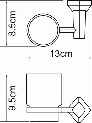 Стакан WasserKRAFT Aller K-1128C, хром