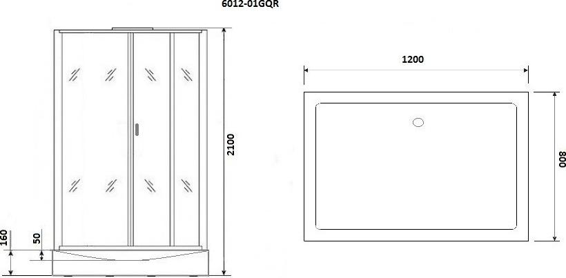 Душевая кабина Niagara Premium 60120114GQR 120х80х210 стекло прозрачное