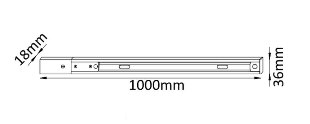 Шинопровод однофазный с питанием и заглушкой Crystal Lux CLT 0.11 01 L1000 BL