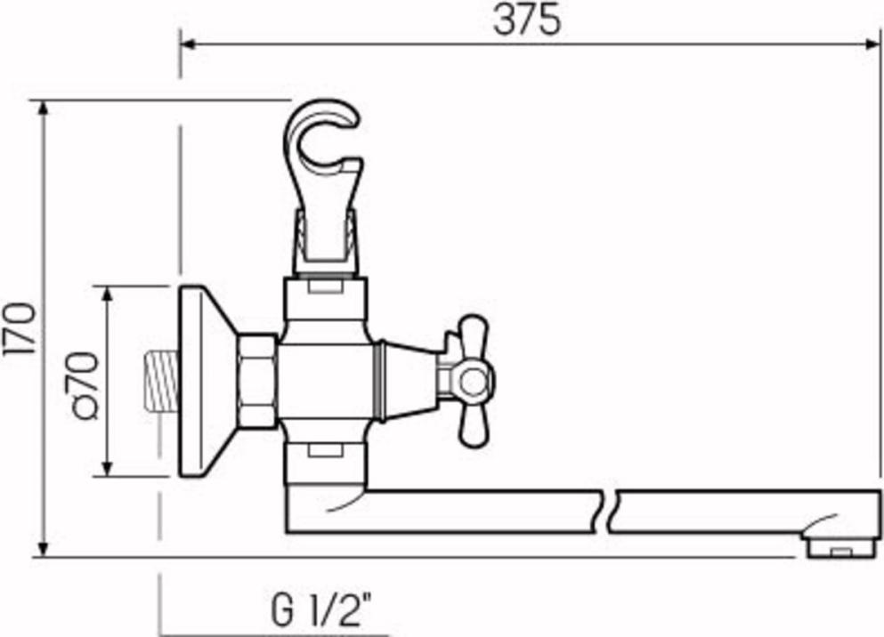 Смеситель для ванны с душем РМС SL129-140, хром