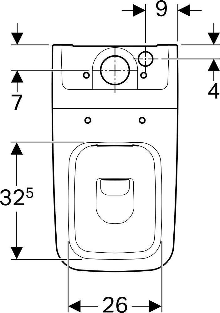 Чаша напольного унитаза Geberit iCon Square 200930000 безободковая