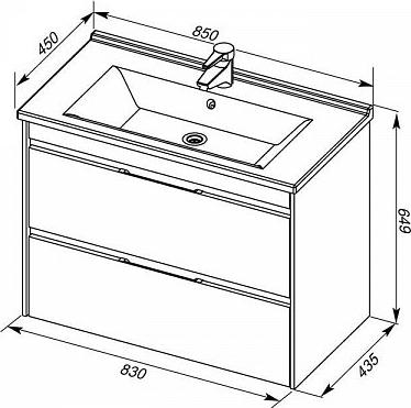 Тумба с раковиной Aquanet Тулон 85 00213060 белый