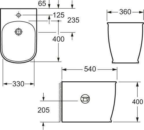 Напольное биде BelBagno Prado BB10150B