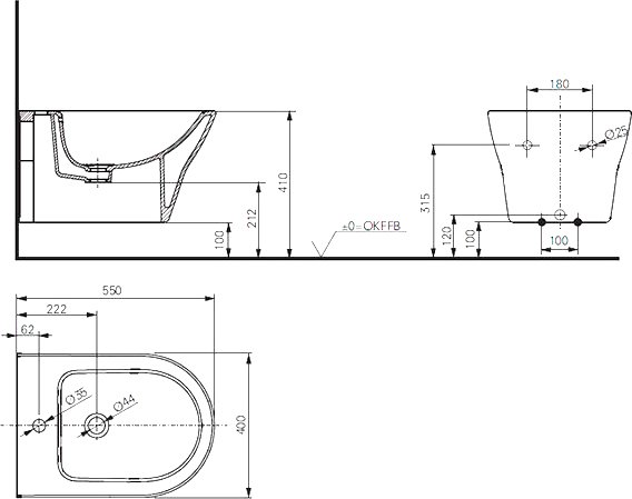 Подвесное биде Toto MH BW10045G1#XW, белый