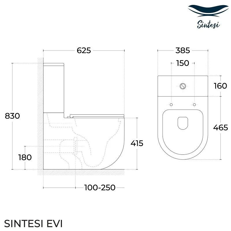 Унитаз-компакт Sintesi Evi, крышка микролифт, белый, SIN-TP-EVI-251,SIN-SRB-30 (отсутствует упаковка)