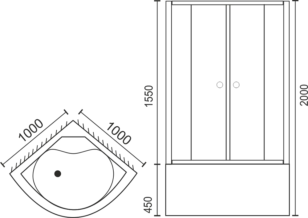 Душевой уголок Royal Bath RB 100BK-C