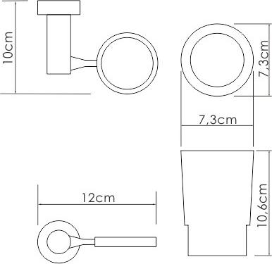 Стакан WasserKRAFT K-28228, белый/хром