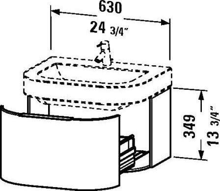 Тумба под раковину 63 см Duravit Happy D HD6276022