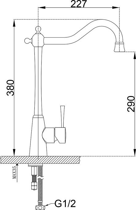 Смеситель для кухни Zorg Sanitary ZR 355 YF-BR, бронза