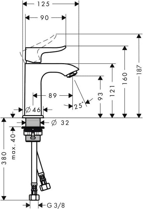 Смеситель для раковины Hansgrohe Metris 31186000, хром