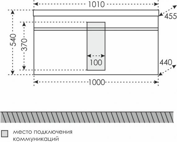 Тумба под раковину СанТа Марс 700188 100 см белый