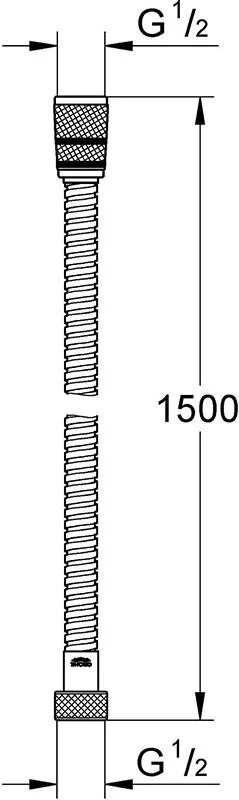 Душевой шланг Grohe Rotaflex 28417000 металлический 1500 мм (хром)
