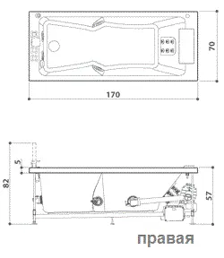 Акриловая ванна Jacuzzi Sharp 9H43-080A Sx/Dx белый