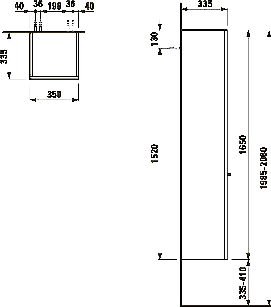 Шкаф-пенал Laufen Palace 4.0202.1.075.463.1 L