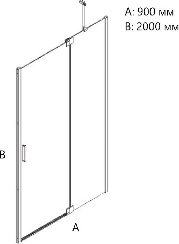 Душевая дверь Creto Tenta 90x200 см 123-WTW-90-C-CH-8, стекло прозрачное профиль хром