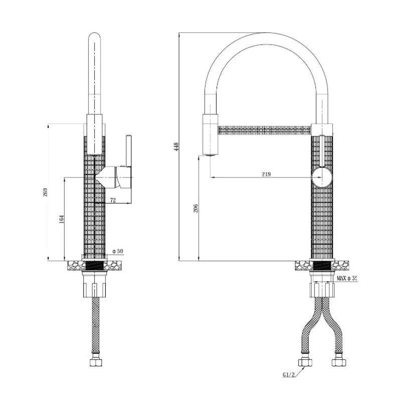 Смеситель для кухни Esko K51B черный