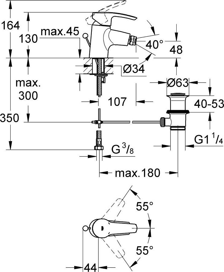 Смеситель Grohe Eurostyle 33565001 для биде