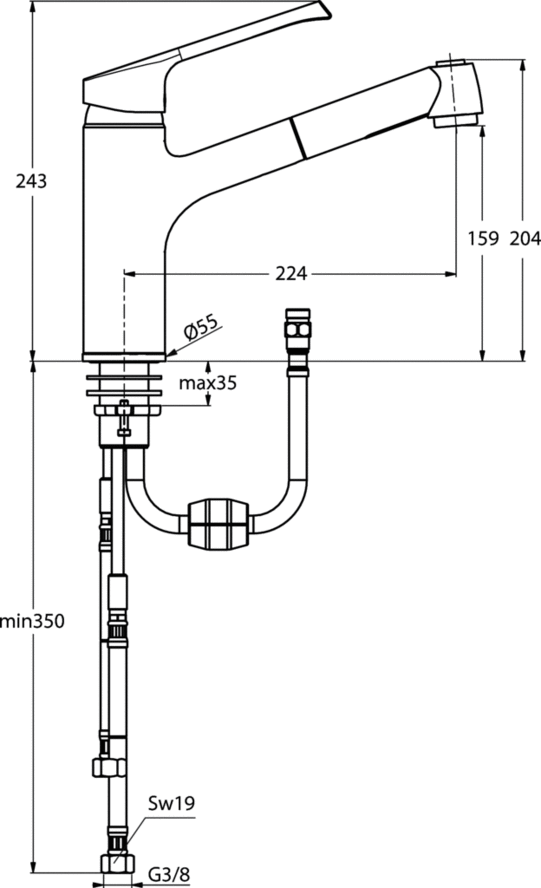 Смеситель Ideal Standard Retta B8987AA для кухонной мойки, хром