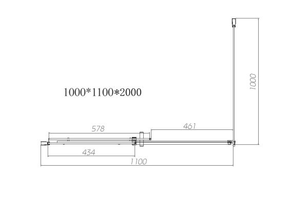 Душевой уголок Vincea Dice VSR-4D1011CLB 110x100, черный, стекло прозрачное