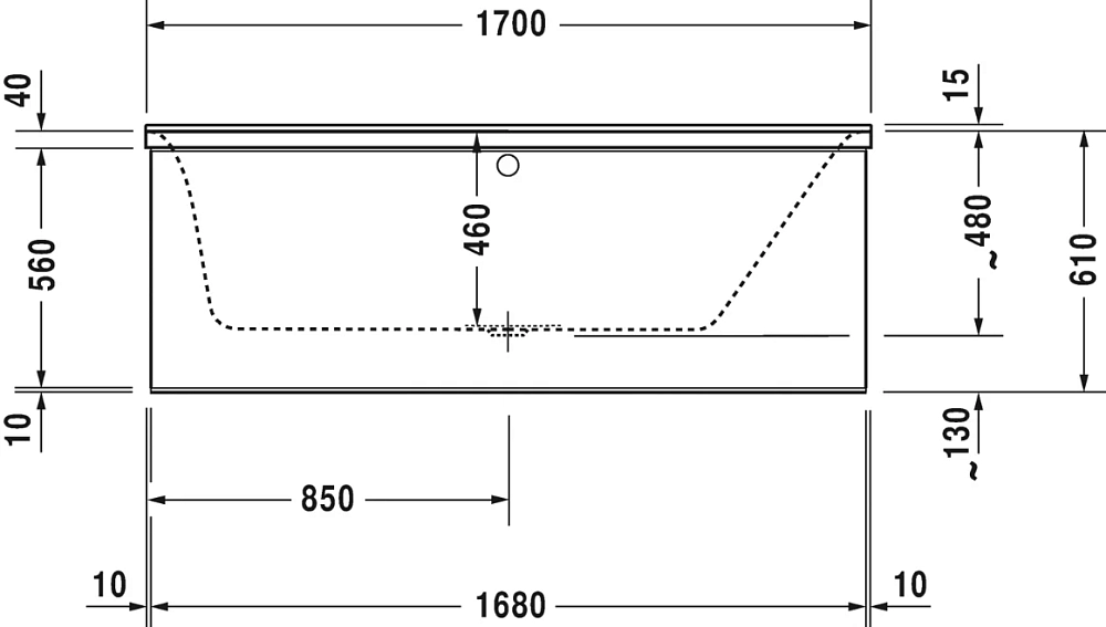 Акриловая ванна Duravit P3 Comforts 700374000000 белый