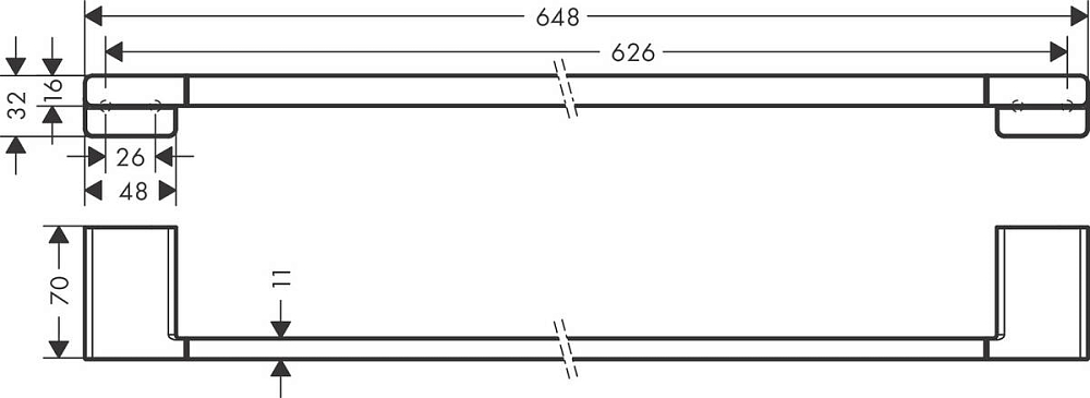 Полотенцедержатель 65 см Hansgrohe AddStoris 41747990, золото