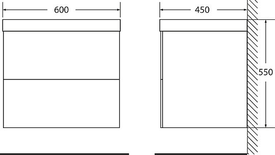 Тумба для комплекта BelBagno REGINA-600-2C-SO-BO-P bianco opaco