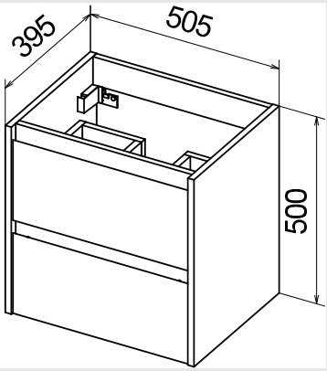 Тумба для комплекта BelBagno KRAFT 39-500/390-2C-SO-PP pino pasadena