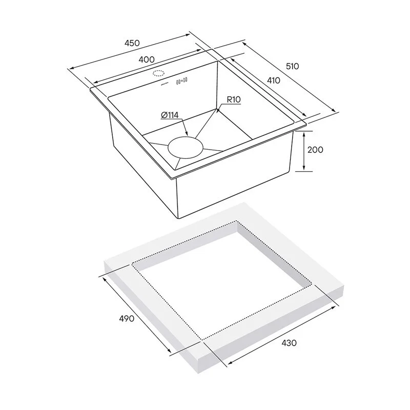 Кухонная мойка Paulmark Favor PM214551-GM черный