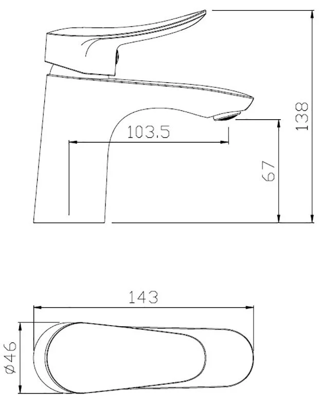 Смеситель для раковины Zenta Вейв Z2706 хром