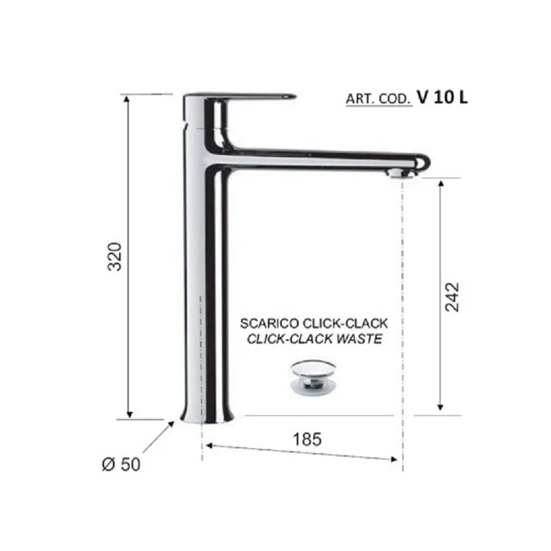 Смеситель для раковины Remer Vanity V10L хром