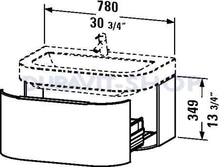 Тумба 780 мм под раковину Duravit Happy D HD6277022