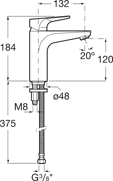 Смеситель для раковины Roca Atlas 5A3990C00