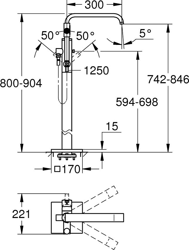 Смеситель для ванны Grohe Allure 32754002