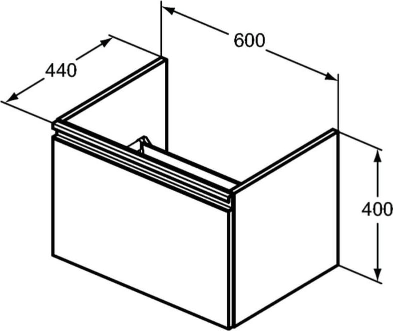 Тумба для комплекта 60 см Ideal Standard Tesi T0046OV белый глянцевый