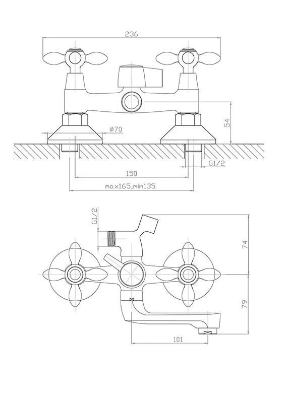 Смеситель для ванны с душем Agger Retro A1921288 бронза