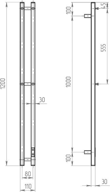 Полотенцесушитель электрический Ewrika Пенелопа P2 120х11, белый