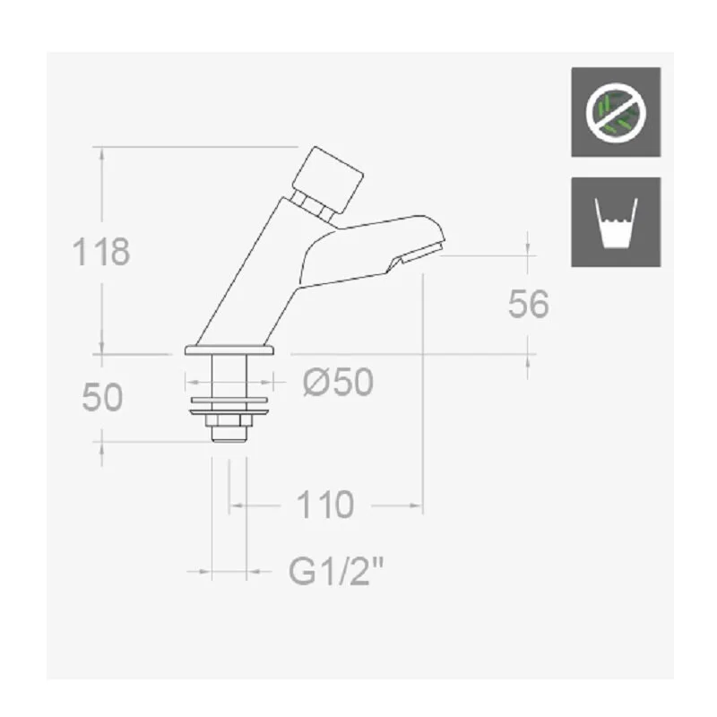 Кран для раковины Ramon Soler Solestop 7270 хром