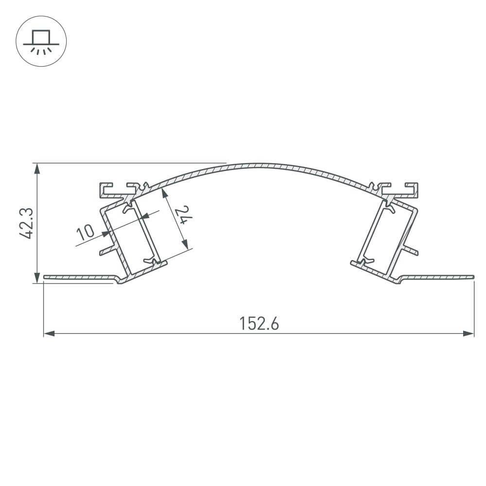 Профиль с рассеивателем Arlight ALM-ARC-Double-2000 Anod+Frost 029852