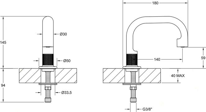 Излив для ванны Gessi Inciso 58091#246, золото