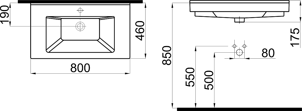 Мебельная раковина STWORKI 80 K0201-3805