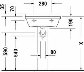 Пьедестал для раковины Duravit Starck 3 0865160000