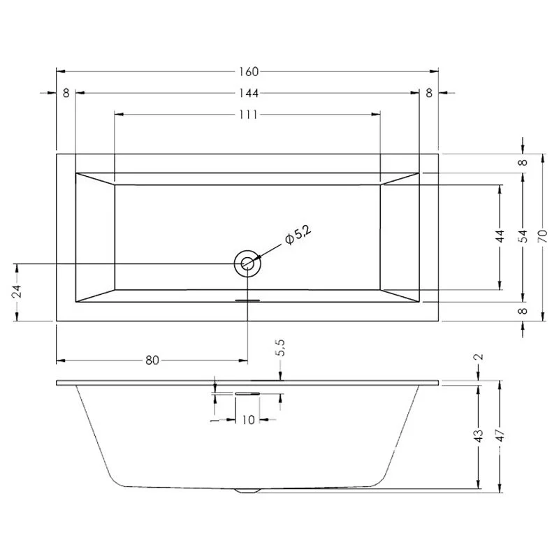 Акриловая ванна Riho Rething Cubic B104012005 белый