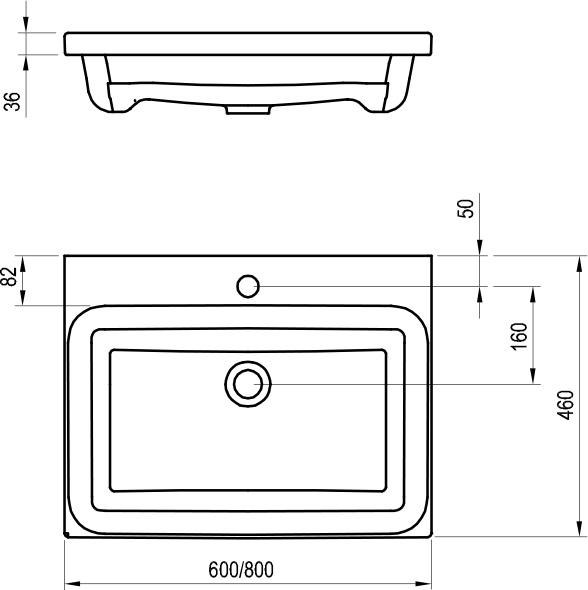 Раковина 60 см Ravak Comfort 600 XJX01260001